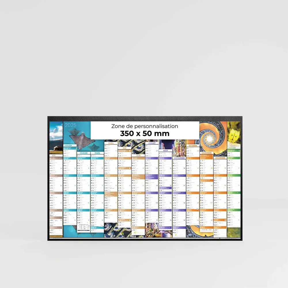 calendrier maxi format les moments uniques sur fond gris